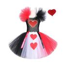 Fantasia De Rainha De Copas Vermelha Para Meninas Com Coroa Dourada E Varinha Do Amor Para
