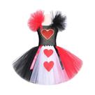 Fantasia De Rainha De Corações Vermelha Para Meninas Com Coroa Dourada E Varinha Do Amor Para