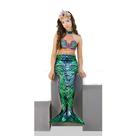 Fantasia de Sereia Infantil com Cauda Verde Praia Piscina