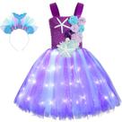 Fantasia de sereia para meninas Koatobbor LED Light Up Dress 3-8Y