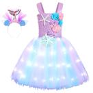 Fantasia de sereia para meninas Koatobbor LED Light Up Tutu Dress