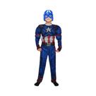 Fantasia De Super-Herói Capitão América Para Jovens Com Máscara, Escudo E Capa Para Festa De