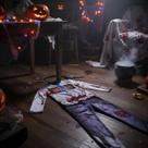 Fantasia de Zumbi Infantil Luxo C/ Tiara Faca Morto Vivo Halloween