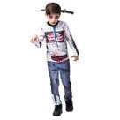 Fantasia de Zumbi Infantil Luxo C/ Tiara Faca Walking Dead Morto Vivo Cosplay Festas Halloween