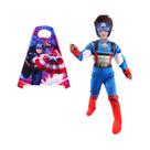 Fantasia Deluxe Do Capitão América Para Meninos Com Máscara E Capa Para O Halloween