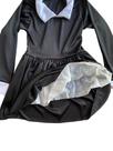 Fantasia dia das bruxas Wandinha addams vestido manga longa