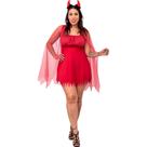 Fantasia Diabinha Adulto Com Chifre Vestido Diaba Capetinha Cosplay Halloween Festa Dia das Bruxas Noite do Terror Zumbi