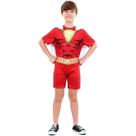 Fantasia do Shazam Infantil Curto Pop Com Capa DC Comics