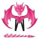 Fantasia Dress Up Dragon Wings com cauda e máscara para crianças, rosa Fantasia Dress Up Dragon Wings com cauda e máscara para crianças, rosa