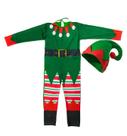 Fantasia Duende de Natal Infantil Longa Com Gorro