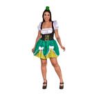 Fantasia Duende Feminina Vestido Verde Camponesa Adulto Oktoberfest Leprechaun Saint St. Patricks Day Dia de São Patrício Carnaval Natal