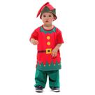 Fantasia Duende Natal Bebê com Capuz Decorado