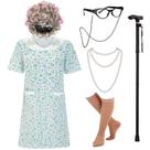 Fantasia EBYTOP Old Lady para mulheres, Halloween, 100th Day School