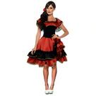 Fantasia Espanhola Adulta de Luxo Vestido de Alta Costura + Veu Negro com Flores
