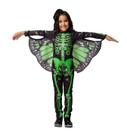 Fantasia Esqueletinha Verde Neon Infantil de Halloween C/Asa
