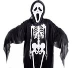 Fantasia Esqueleto Adulto Infantil + Mascara Morte Halloween