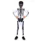 Fantasia Esqueleto Branco e Preto Infantil Longo com Máscara - Halloween