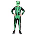 Fantasia Esqueleto Verde Infantil Macacão com Máscara - Halloween
