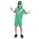 Fantasia ET Alienigena Verde Curto Infantil com Capuz