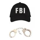 Fantasia FBI C/ Boné Bordado Branco e Algemas Fantasia FBI C/ Boné Bordado Branco e Algemas