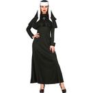 Fantasia Feminina Adulta Halloween Vestido Freira Valak Mau Irma Madre Monja Preto com Véu e Cruz
