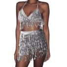 Fantasia Feminina Brilhosa Conjunto Paetê 2 peças Fantasia Feminina Brilhosa Conjunto Paetê 2 peças