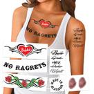 Fantasia feminina de Halloween com tatuagens temporárias White Trash
