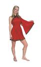 Fantasia feminina de toga romana, traje RG, veludo vermelho médio Fantasia feminina de toga romana, traje RG, veludo vermelho médio