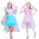 Fantasia Feminina Infantil luxo unicornio completa