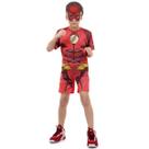Fantasia Flash Infantil Curto com Musculatura - Liga da Justiça