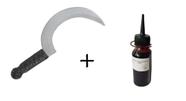 Fantasia Foice para Haloween + Sangue falso 100ml realista