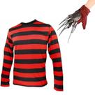 Fantasia Freddy kruger Masculina Camiseta e luva tamanho único