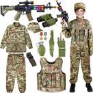 Fantasia GIFTINBOX Army para meninos e crianças de 3 a 13 anos com colete militar