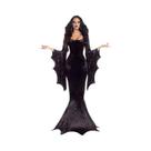 Fantasia Gótica De Bruxa Morticia Addams Para Adultos, Vestido Longo Com Manga De Morcego, Traje De