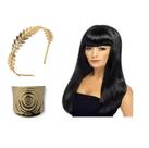 Fantasia Grega Romana Egípcia C/ Tiara Peruca E Bracelete