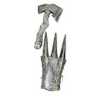 Fantasia Guerreiro Medieval Luva + Machadinha Prata Kit