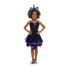Fantasia Halloween Bruxa Wicca Com Tiara de Unicórnio