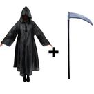 Fantasia Halloween Capa Morte Com Capuz E Foice Mago Pânico Adulto Fantasia Halloween Capa Morte Com Capuz E Foice Mago Pânico Adulto