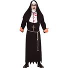 Fantasia Halloween de Terror Roupa Freira Sangrenta Adulto Feminina Masculina Completa Túnica e Véu