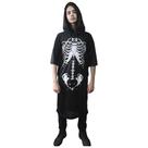 Fantasia Halloween Esqueleto Scary Boy Preta com Capuz