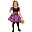 Fantasia Halloween Feminina Infantil Menina Bruxa Luxo