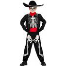 Fantasia Halloween Infantil Caveira Mexicana de Luxo pra Meninos Esqueleto Espanhol Toureiro