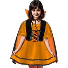 Fantasia Halloween Infantil Menina Vampira Gótica Com Capa Luxuosa