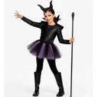 Fantasia Halloween Infantil pra Menina Chifre da Malévola e Saia de Tule