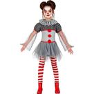 Fantasia Halloween Infantil pra Meninas Palhaça Assassina de Luxo com Meia Calça