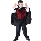 Fantasia Halloween Infantil pra Menino Roupa de Vampiro Drácula Victoriano Super Luxo Com Capa Imponente