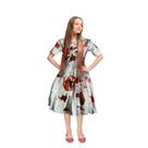Fantasia Halloween Infantil Vestido Noiva Zumbi pra Menina