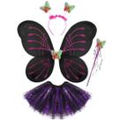 Fantasia Halloween Menina Kit Bruxinha Fada Asa Varinha Tiara Dia das Crianças Festa Princesa Bruxa Vampirinha Rainha Anjo Borboleta