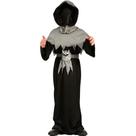 Fantasia Halloween Morte Infantil Túnica Ceifador Com Máscara e Cinto de Terror P 3 - 6