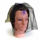 Fantasia Halloween Tiara Viúva Véu c/ aranha Adulto/infantil